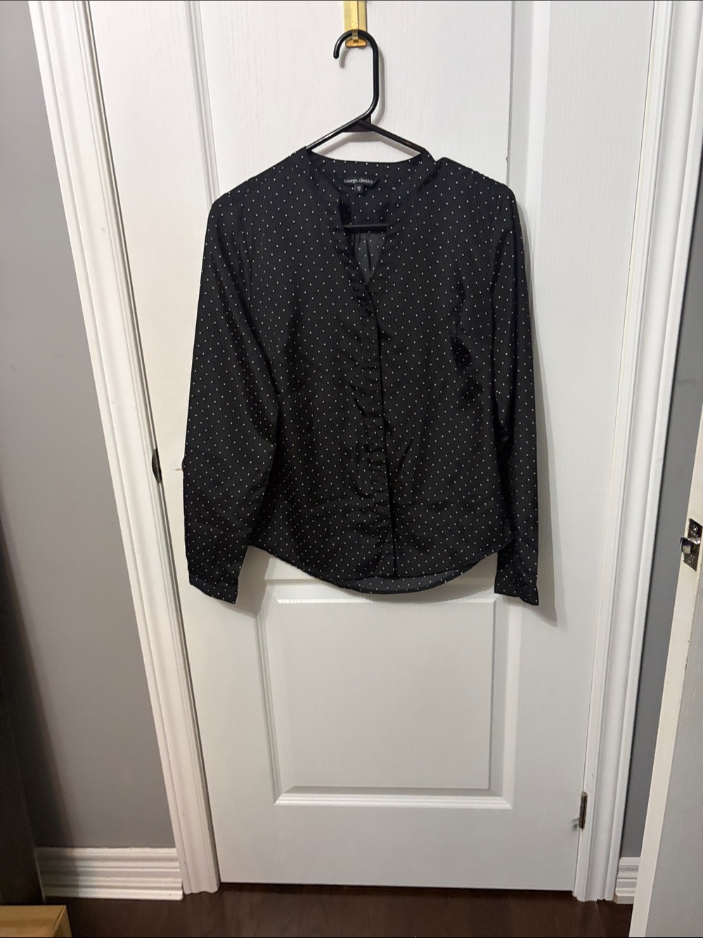 George Black Polka Dot Long-Sleeve Shirt